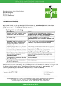 2024 PetVet Seminar Neonatologie_ Zertifikat